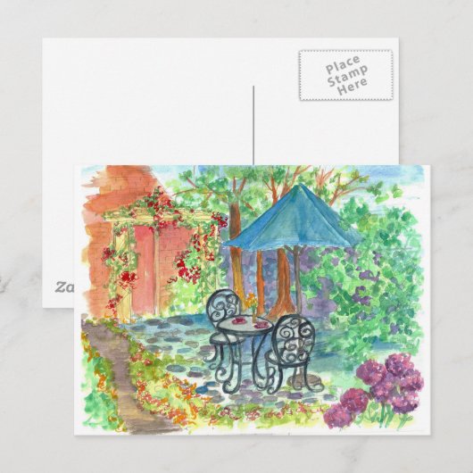 Cafe Bistro Set Briefkaart (Voorkant / Achterkant)