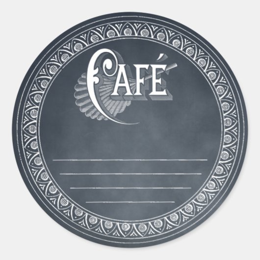 Cafe Blackboard Lined Recept Sticker (Voorkant)