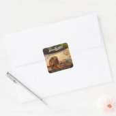 Café Bloodhound Vierkante Sticker (Envelop)