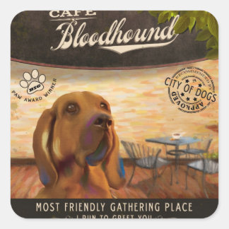 Café Bloodhound Vierkante Sticker