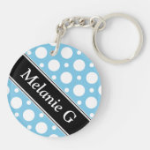 Cafe Blue Assorted Polka Dot Acrylic Sleutelhanger (Achterkant)