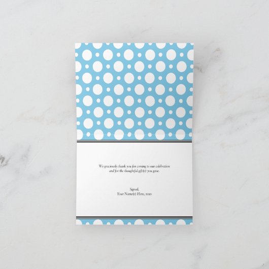 Cafe Blue Gevarieerde Stippen Dankkaartjes Bedankkaart (Binnen)