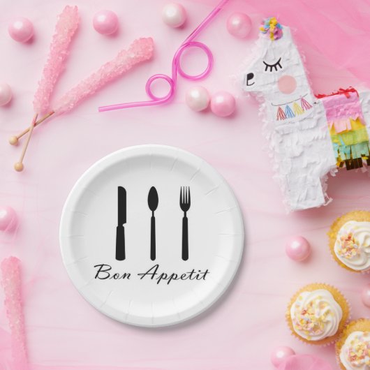 Cafe Bon Appetit Paper Borden Papieren Bordje (Feest)