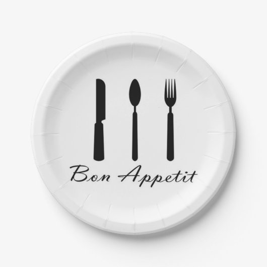 Cafe Bon Appetit Paper Borden Papieren Bordje (Voorkant)
