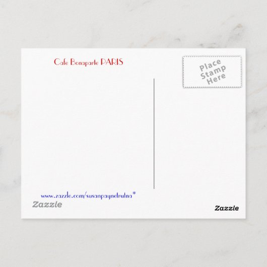 Cafe Bonaparte PARIS Briefkaart (Achterkant)