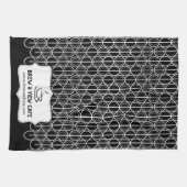 Cafe-bonenpatroon aangepast zwart-wit theedoek (Horizontaal)