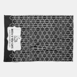 Cafe-bonenpatroon aangepast zwart-wit theedoek