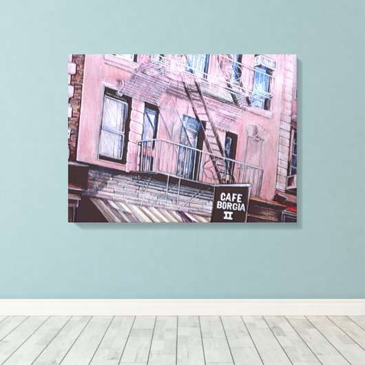 Cafe Borgia Canvas Afdruk (Insitu (Houten vloer))