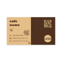 Cafe Botanisch Tweekleurig Zakelijkkaart Sjabloon