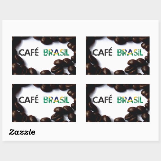 Café Brasil Rechthoekige Sticker (Vel)