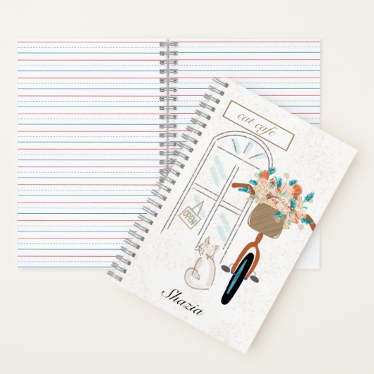 Cafe Cafe Cute Custom Notitieboek (Binnen)