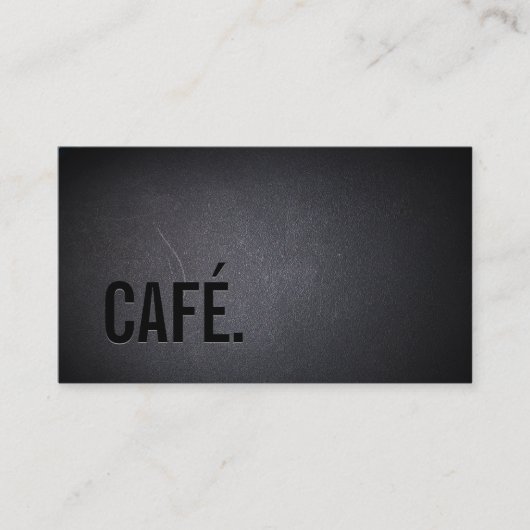 CAFÉ Cafe Elegant Dark Bold Text Modern Visitekaartje (Voorkant)