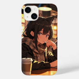Cafe Cat Girl Case-Mate iPhone 14 Hoesje