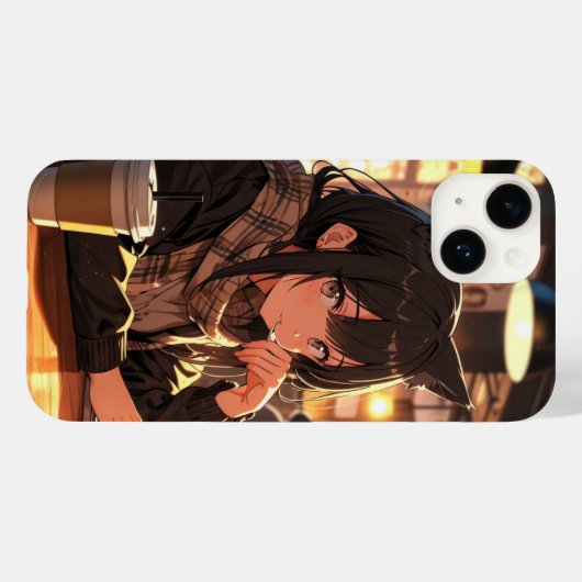 Cafe Cat Girl Case-Mate iPhone Case (Achterkant (horizontaal))