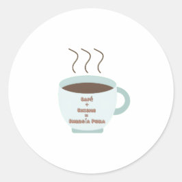 Café + Chisme = Energía Pura 🌶 Spaans erfgoed Ronde Sticker