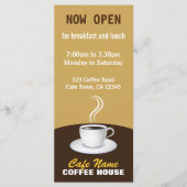 Cafe Coffee Menu Shop Beige en bruine Rack Kaarten (Voorkant)