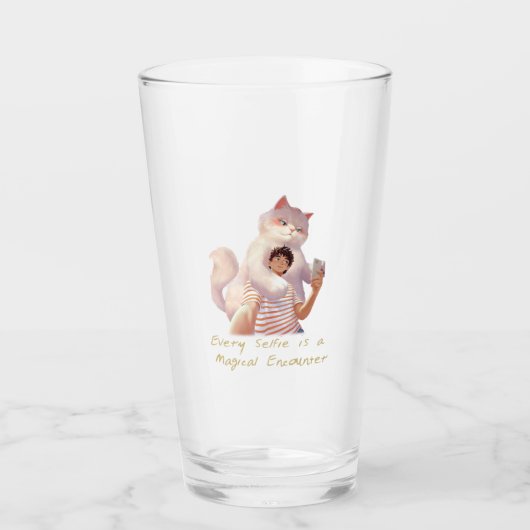 Café Companion - Selfie met een gigantische kat Glas (Voorkant)