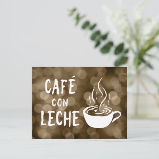 café con leche bokeh briefkaart (Staand voorkant)