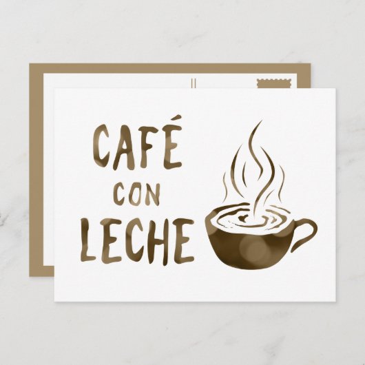 café con leche bokeh briefkaart (Voorkant / Achterkant)