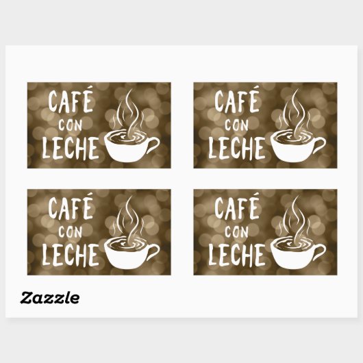 café con leche bokeh rechthoekige sticker (Vel)