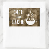 café con leche bokeh rechthoekige sticker (Tas)