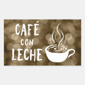 café con leche bokeh rechthoekige sticker (Voorkant)