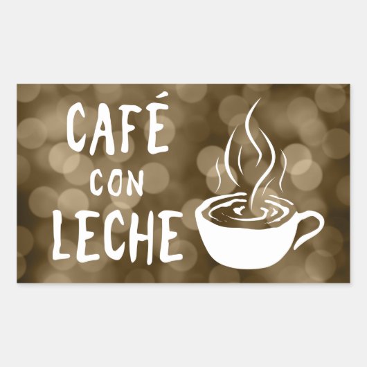 café con leche bokeh rechthoekige sticker (Voorkant)