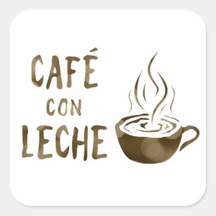 café con leche bokeh vierkante sticker