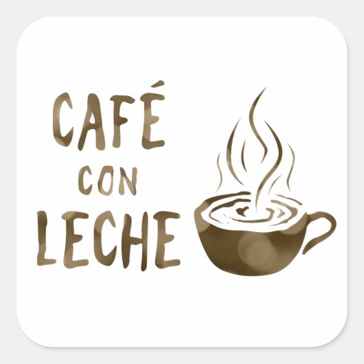 café con leche bokeh vierkante sticker (Voorkant)