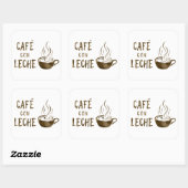 café con leche bokeh vierkante sticker (Vel)