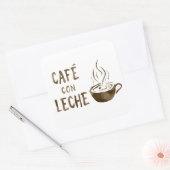 café con leche bokeh vierkante sticker (Envelop)