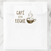 café con leche bokeh vierkante sticker (Tas)