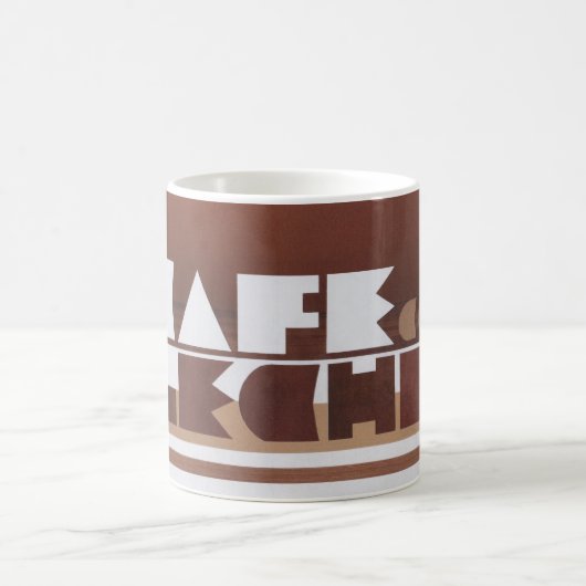 CAFE CON LECHE Coffee Milk Tan Rim Coffee Mok (Center)