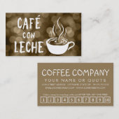 café con leche loyaliteitsprogramma klantenkaartje (Voorkant / Achterkant)