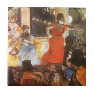 Cafe Concert in Les Ambassadeurs door Edgar Degas Tegeltje