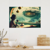 Cafe Corona (met tekentafel Logo) Poster (Keuken)