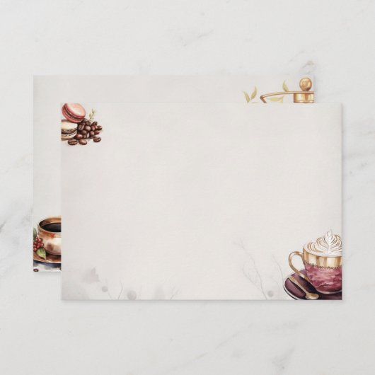 Café Crémeux Basic Blank Recept Kaart (Voorkant / Achterkant)