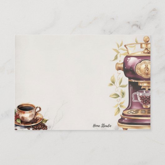 Café Crémeux Basic Blank Recept Kaart (Achterkant)