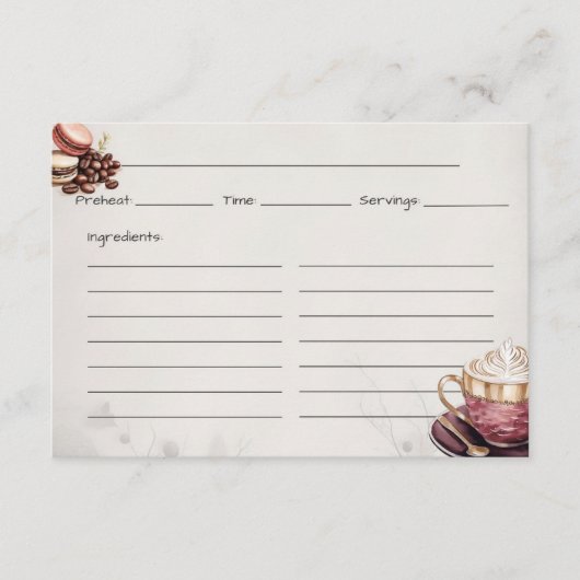 Café Crémeux Basic Recept Kaart (Voorkant)