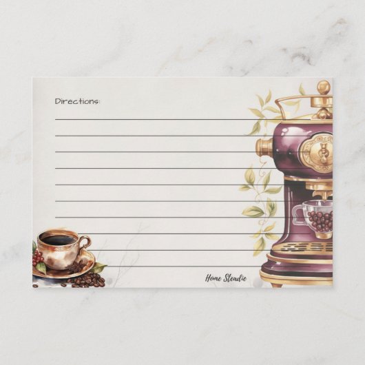 Café Crémeux Basic Recept Kaart (Achterkant)