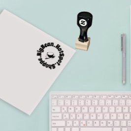 Cafe Cup & Lepel Grote Tekst Rubberstempel