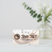 Cafe Cup Logo | koffiebonen spatten Visitekaartje (Staand voorkant)