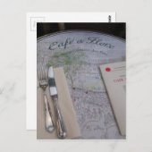 Cafe de Flore, Parijs, Frankrijk - Plaatsing, Menu (Voorkant / Achterkant)