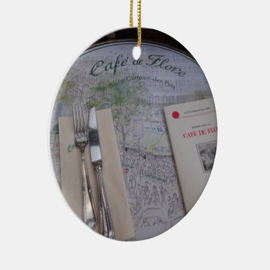 Cafe de Flore, Parijs, Frankrijk - Plaatsing, Menu Keramisch Ornament (Rechts)