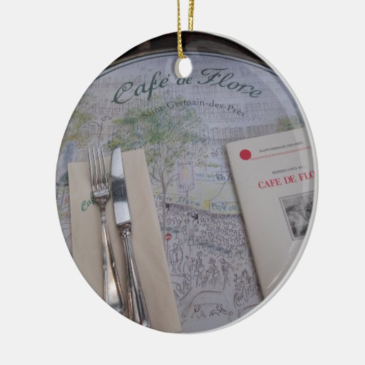 Cafe de Flore, Parijs, Frankrijk - Plaatsing, Menu Keramisch Ornament (Links)