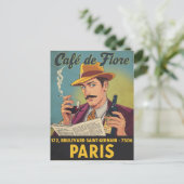 Café de Flore: Parijse elegantie Briefkaart (Staand voorkant)