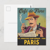 Café de Flore: Parijse elegantie Briefkaart (Voorkant / Achterkant)