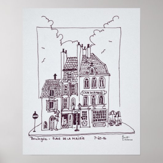Cafe De La Mairie | Boulogne-Sur-Mer, Frankrijk Poster (Voorkant)