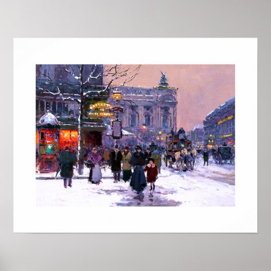 Cafe de la Paix, Opera.Winter. Fine Art Print (Voorkant)