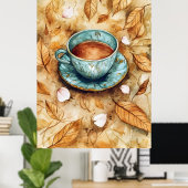 "Café de olla," een traditionele Mexicaanse drank. Poster (Thuiskantoor)